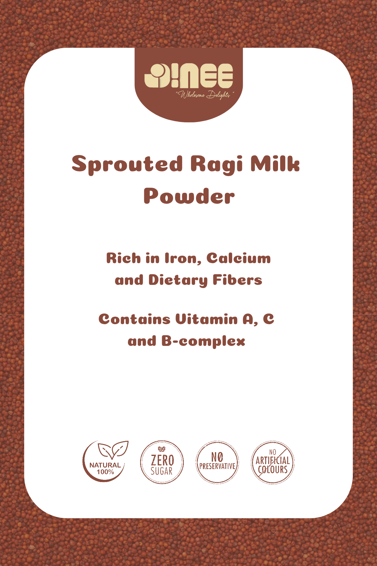 Sprouted Ragi Milk Powder - 100% Naturally Processed