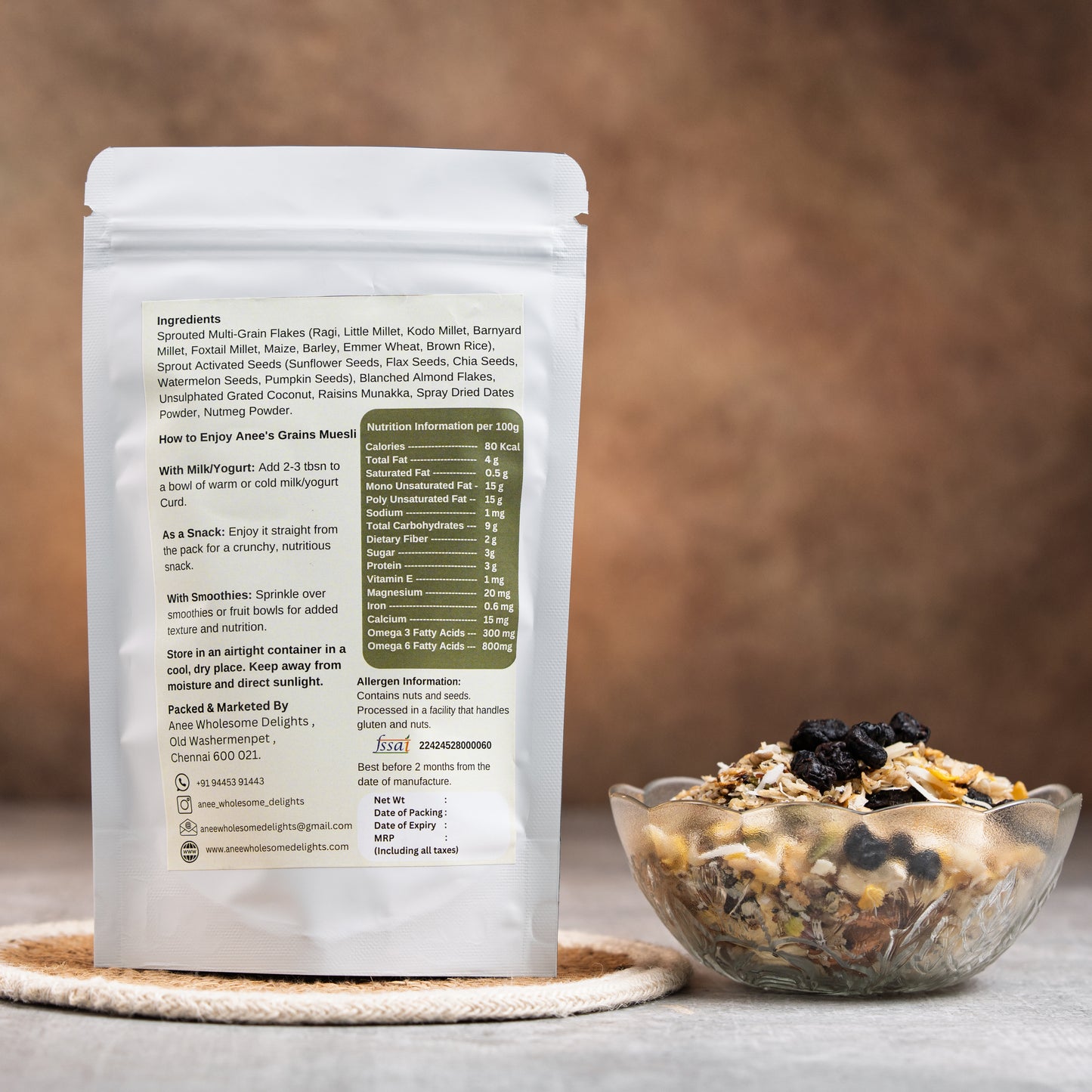 Sprouted Multi Grain Muesli - The Energy Bowl - Guilt Free Breakfast