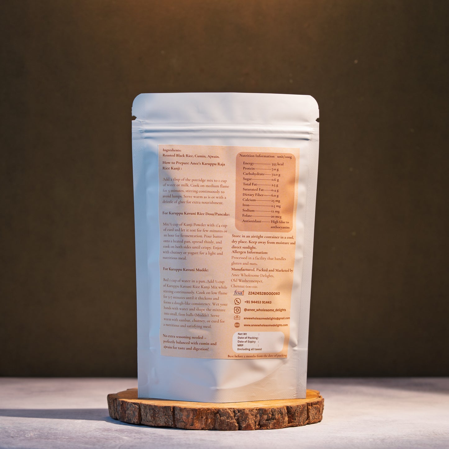 Karupu Raja Kanji - Ideal For Diabetic-Friendly Diets