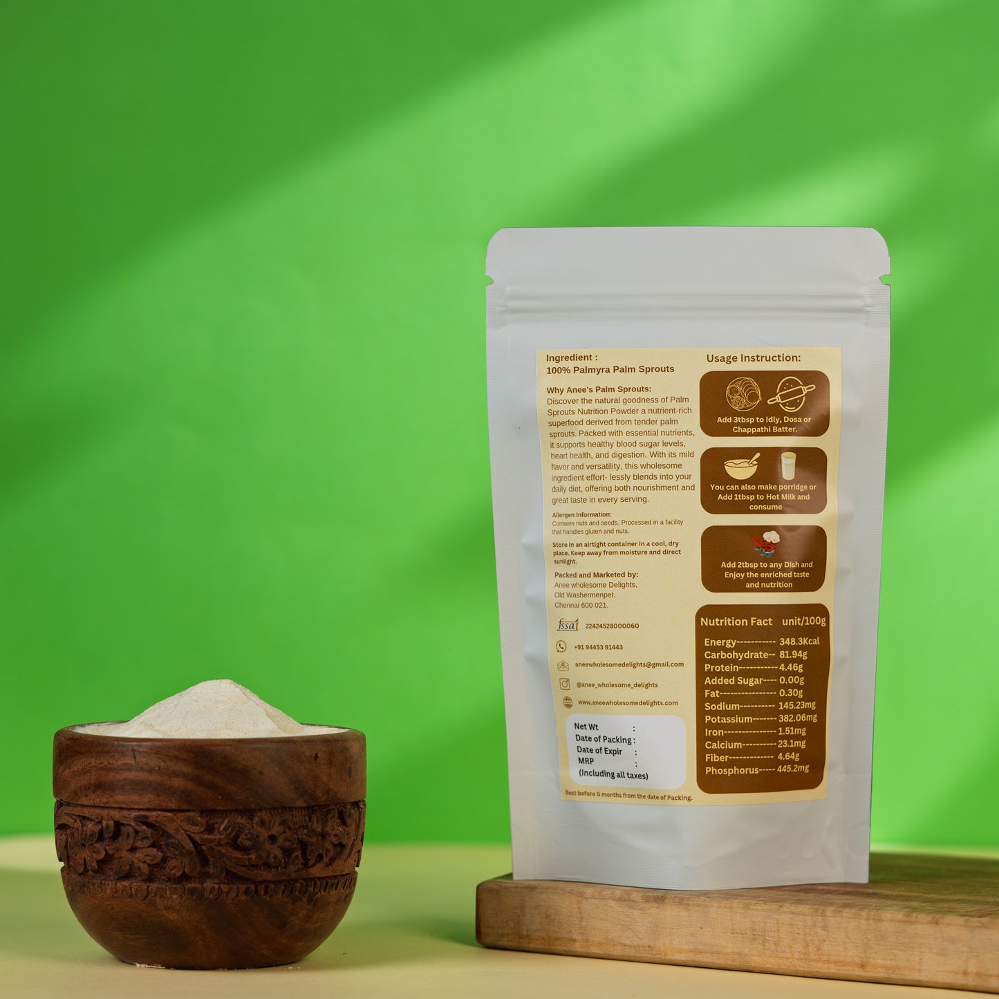 Palm Sprouts Powder - Low GI Superfood For 6 months to 60 years