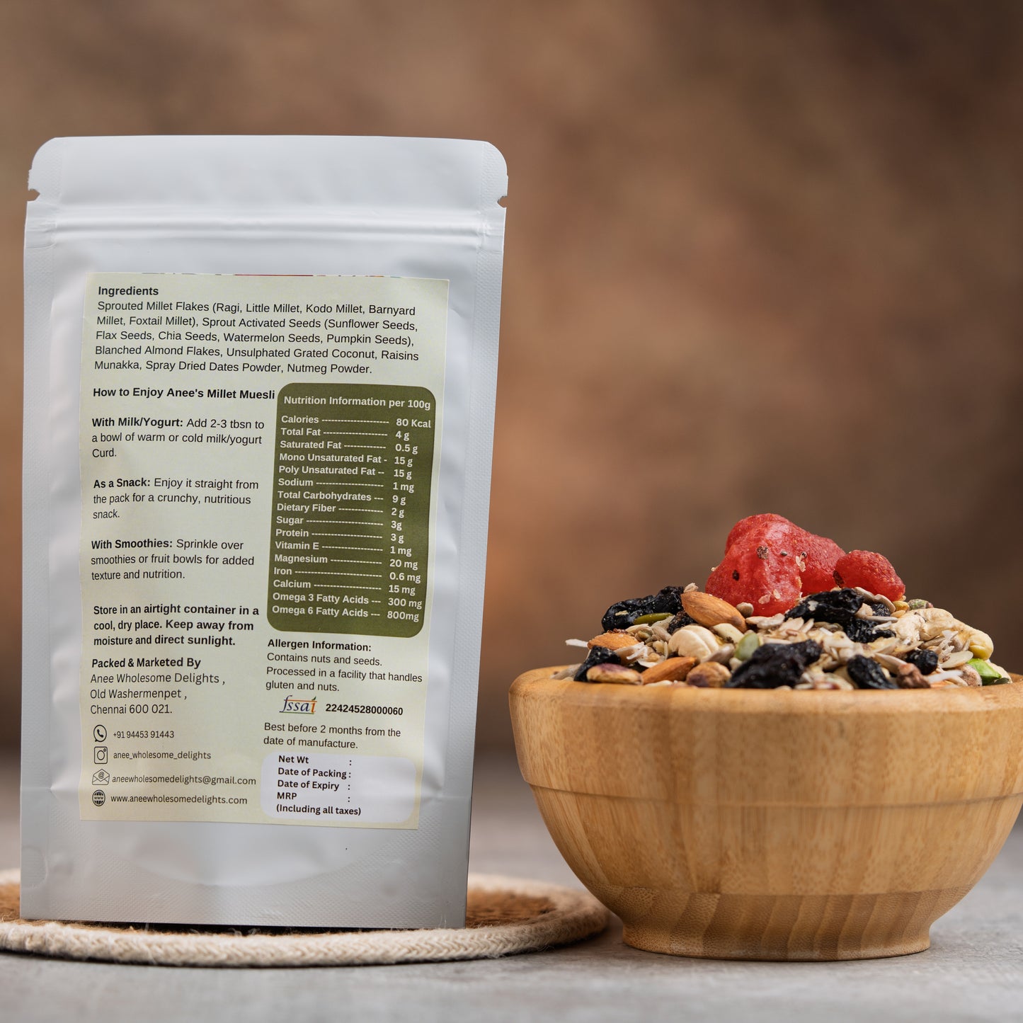 Sprouted Millet Muesli - Crunchy. Wholesome. Naturally Good - Just Real, Clean Ingredients To Fuel Your Day.