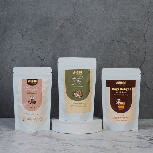 Daily Drink Delight Pack = Wholesome Sips With The Rich Taste Of Cocoa, Ragi, And Warm Spices. (Each 100g Pack)